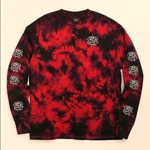 Empyre Velma Rose Black & Red Tie Dye Long Sleeve T-Shirt